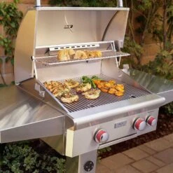 American Outdoor Grill T-Series 24 Inch Gas Grill On Pedestal -Weber Store 24in t series patio post mount grill ls a 03 20 3