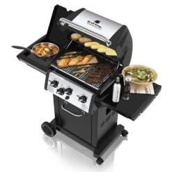 Broil King MON-340 Monarch 340 3-Burner Grill On 2-Wheel Cart With Side Burner, 22-Inches -Weber Store bk monarch340 c 06 20