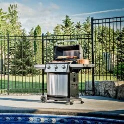 Broil King SIG-320 Signet 320 3-Burner Grill On 2-Wheel Cart, 25.5-Inches -Weber Store bk signet320 ls f 06 20