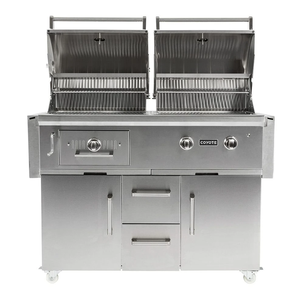 Coyote Stainless Steel Freestanding Gas & Charcoal Combo Grill, 50-Inch (C1HY50-CT) 4 Coyote Stainless Steel Freestanding Gas & Charcoal Combo Grill, 50-Inch (C1HY50-CT) - Image 2