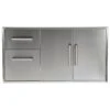 Coyote Stainless Steel Double Access Doors & Double Drawers Combo, 45.25x24-Inch (CCD-2DC) -Weber Store ccd 2dc a 07 21