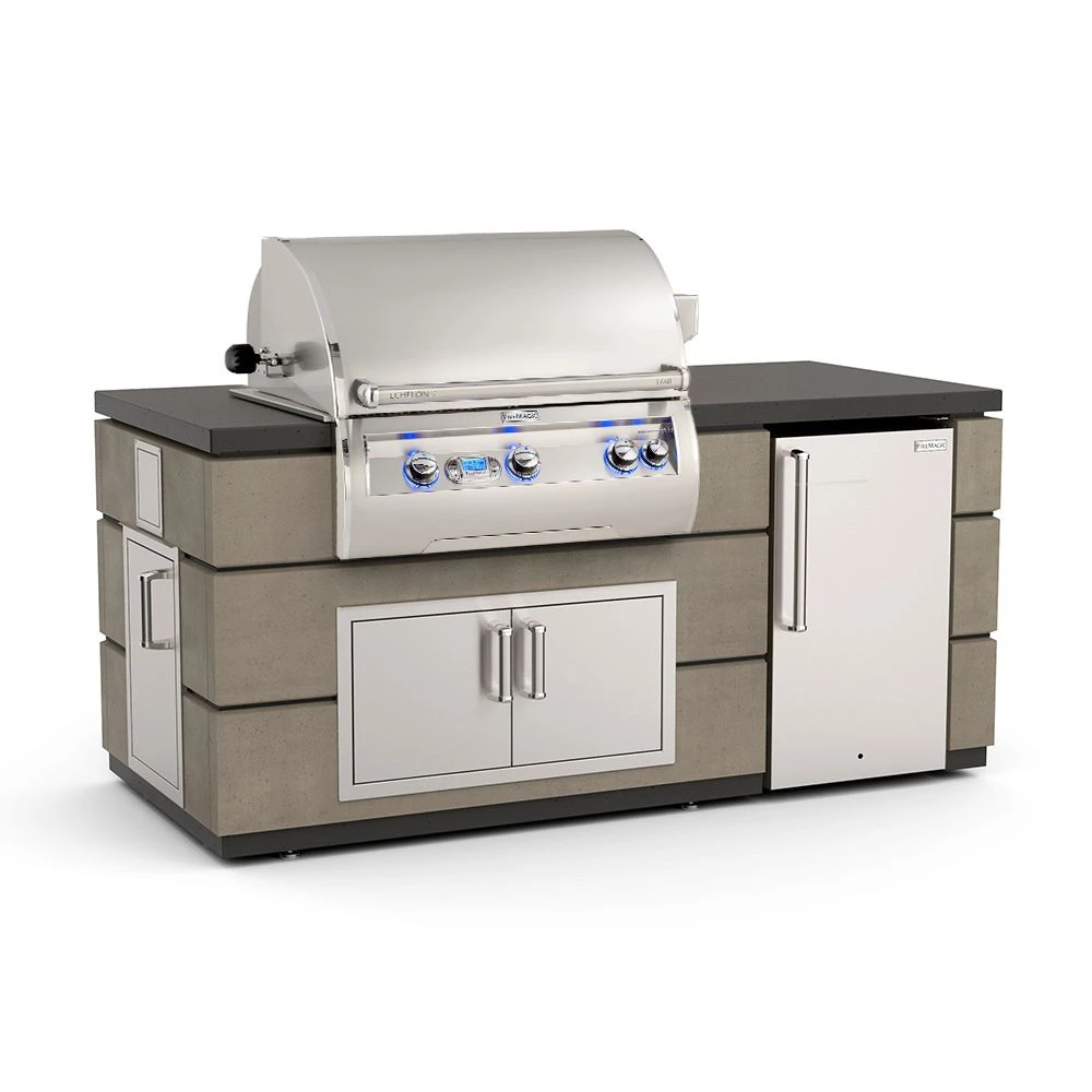 Fire Magic 77-Inch Outdoor Kitchen Island With 30-Inch Echelon Gas Grill, Refrigerator And Doors 3 Fire Magic 77-Inch Outdoor Kitchen Island With 30-Inch Echelon Gas Grill, Refrigerator And Doors