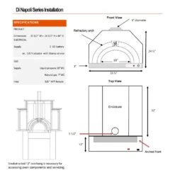 HPC Fire FDP-DINAPOLI/RTF-EI Di Napoli Dual Fuel Wood & Gas Built-In Pizza Oven With DIY Enclosure -Weber Store fdp dinapoli specs a 04 21