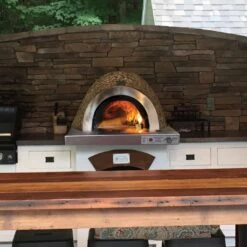 HPC Fire FDP-VILLA-EI Villa Dual Fuel Wood & Gas Built-In Glass Tile Pizza Oven -Weber Store fdp villa a 04 21