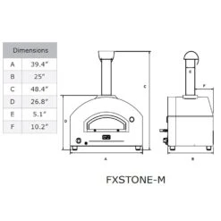 Alfa Stone Medium 40-Inch Countertop Gas Pizza Oven -Weber Store fxstone m specs 03 20