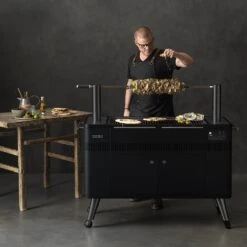 Everdure HBCE3BUS Hub II Freestanding Charcoal Grill And Rotisserie, 53.75-Inches -Weber Store hbce3bus c 07 22