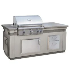 American Outdoor Grill L-Series Outdoor Kitchen Island With 30NBL Built-In Grill, Natural Gas