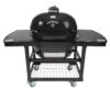 Primo CXLHJ Jack Daniel's Edition Extra Large Oval Ceramic Charcoal Kamado Grill On Cart 1 Primo CXLHJ Jack Daniel's Edition Extra Large Oval Ceramic Charcoal Kamado Grill On Cart -Weber Store jd oval xl 400 2 pc table front view