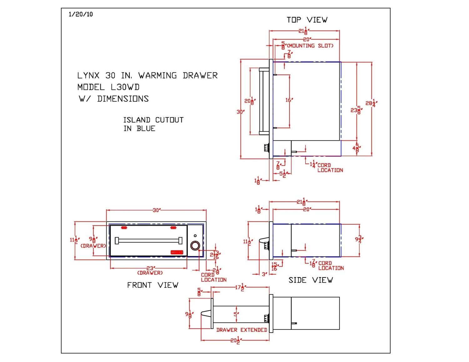 Lynx L30WD-1 Warming Drawer, 30x11.5-Inch 5 Lynx L30WD-1 Warming Drawer, 30x11.5-Inch - Image 3