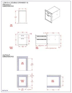Lynx LDW19-4 Ventana Double Drawer, 19.25x23-Inch -Weber Store ldw19 4 specs