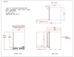 Lynx LN24REF Stainless Steel Outdoor Refrigerator, 24-Inch -Weber Store lm24ref specs 1