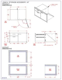 Lynx LSA42-4 Ventana Access Door And Double Drawer Combo, 42x23-Inch -Weber Store lsa42 4 specs