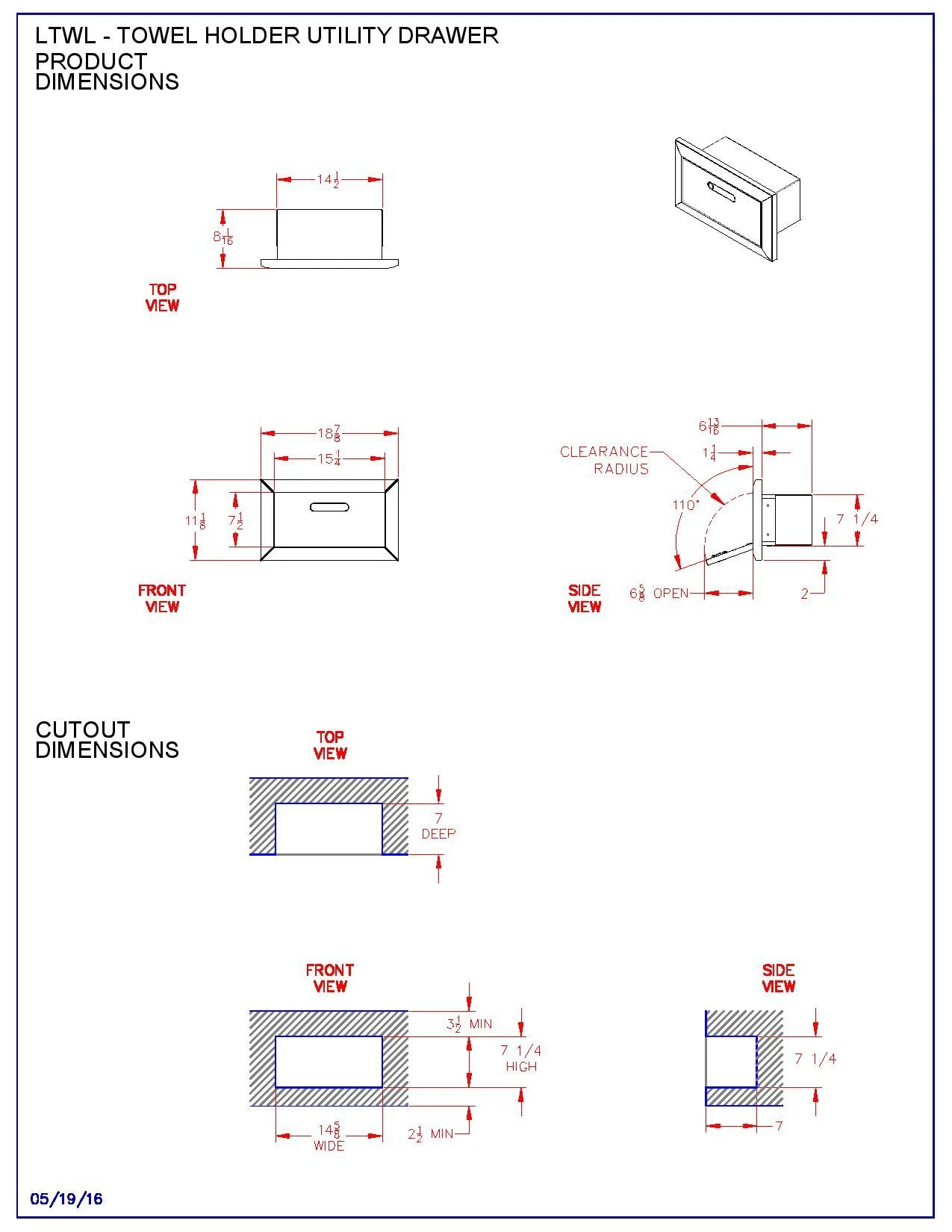 Lynx LTWL Paper Towel Drawer, 16.325x10-Inch 5 Lynx LTWL Paper Towel Drawer, 16.325x10-Inch - Image 3