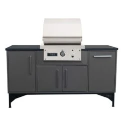 TEC PFR1-TL Patio Gas Grill On Midcentury Modern Island, 66-Inches