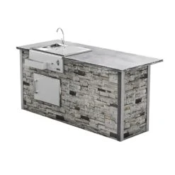 Coyote Ready-To-Assemble 8-Foot Outdoor Kitchen Island With Refreshment Center & Access Door (RTAC-B8-RL) -Weber Store rtac b8 rl sg coy crc csa1724 c 06 22