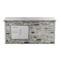 Coyote Ready-To-Assemble 8-Foot Outdoor Kitchen Island With 31-Inch Access Door & Double Pull-Out Drawers (RTAC-B8-SL)