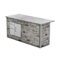 Coyote Ready-To-Assemble 8-Foot Outdoor Kitchen Island With 31-Inch Access Door & Double Pull-Out Drawers (RTAC-B8-SL) -Weber Store rtac b8 sl sg ccd 2dc31 c 06 22