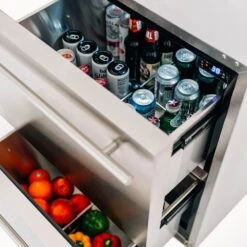 Summerset SSRFR-24DR2 Deluxe Outdoor Refrigerator Drawers, 5.3 Cubic Feet -Weber Store ssrfr 24dr2 ls b 01 20