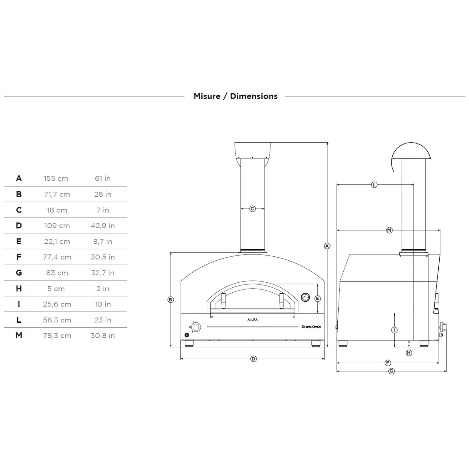Alfa FXSTONE Stone Large 39-Inch Countertop Wood-Fired Pizza Oven 8 Alfa FXSTONE Stone Large 39-Inch Countertop Wood-Fired Pizza Oven - Image 6