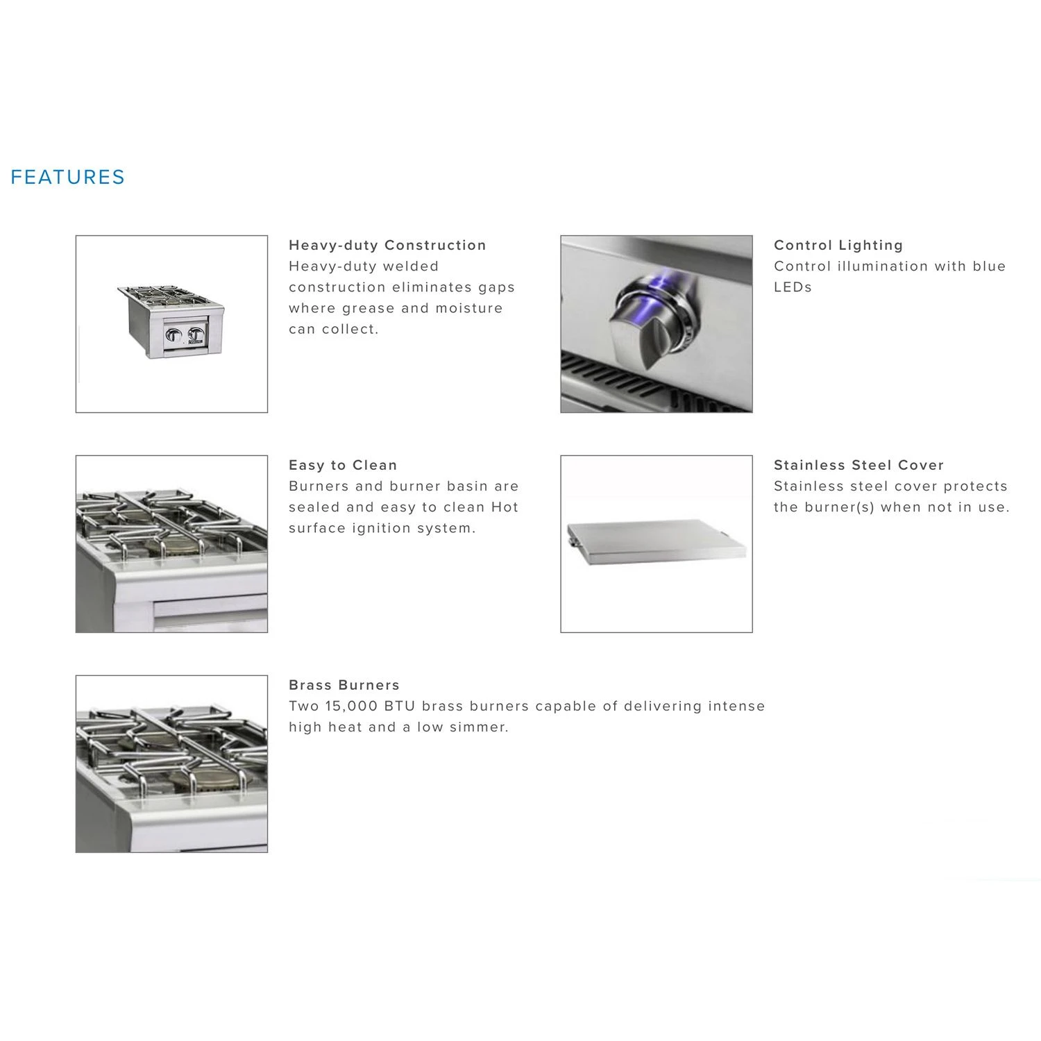 Viking 5 Series Stainless Steel Gas Double Side Burner On Stainless Steel Base, 13-Inch (VQGSB513BSS) 6 Viking 5 Series Stainless Steel Gas Double Side Burner On Stainless Steel Base, 13-Inch (VQGSB513BSS) - Image 4