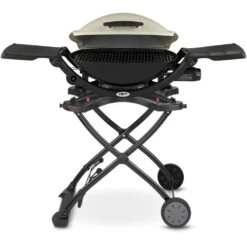 Weber Q2200 Portable Propane Gas Grill With Side Tables On Scissor Cart (WEB-54060001-WEB-6557) -Weber Store web 53060001 web 6557 b 05 22 1